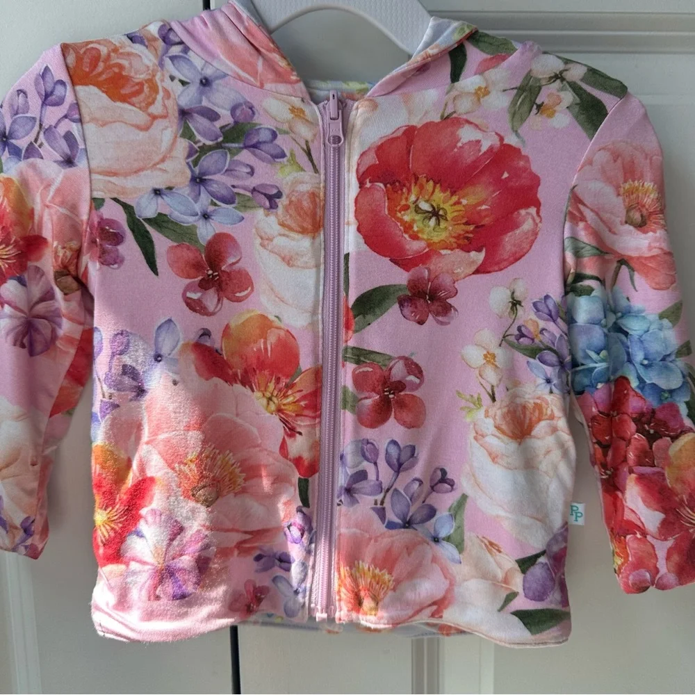 Posh Peanut Brisa Long Sleeve Reversible Jacket Floral (Size 6-12 Months)